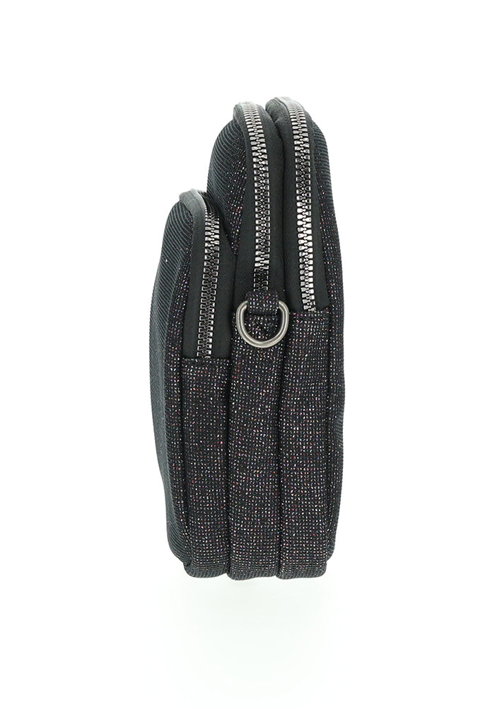 Black Sparkle Phone Pocket Bag