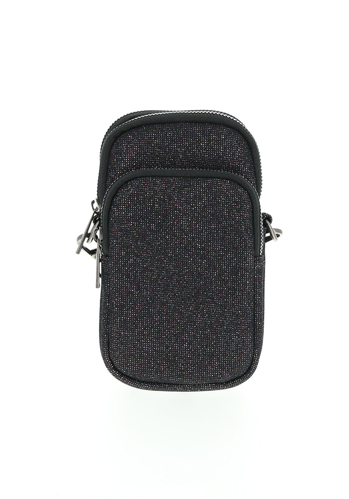 Black Sparkle Phone Pocket Bag