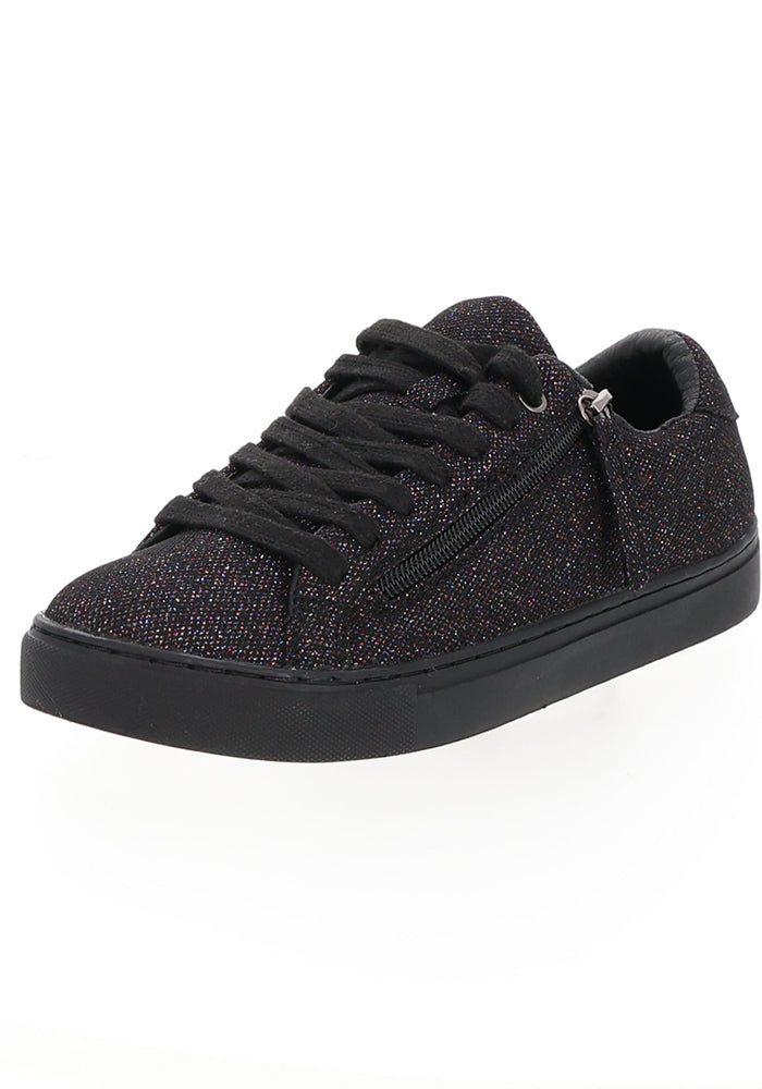 Black Sparkle Zip Trainers
