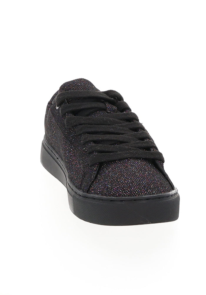 Black Sparkle Zip Trainers