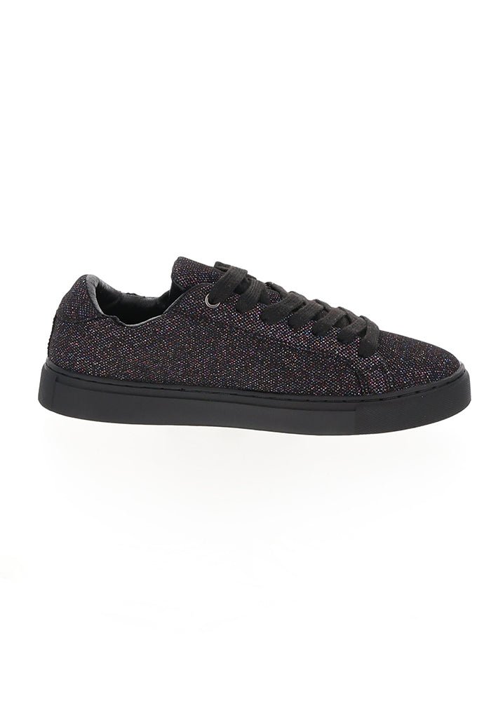 Black Sparkle Zip Trainers