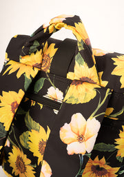 Black Sunflower Print Drawstring Rucksack