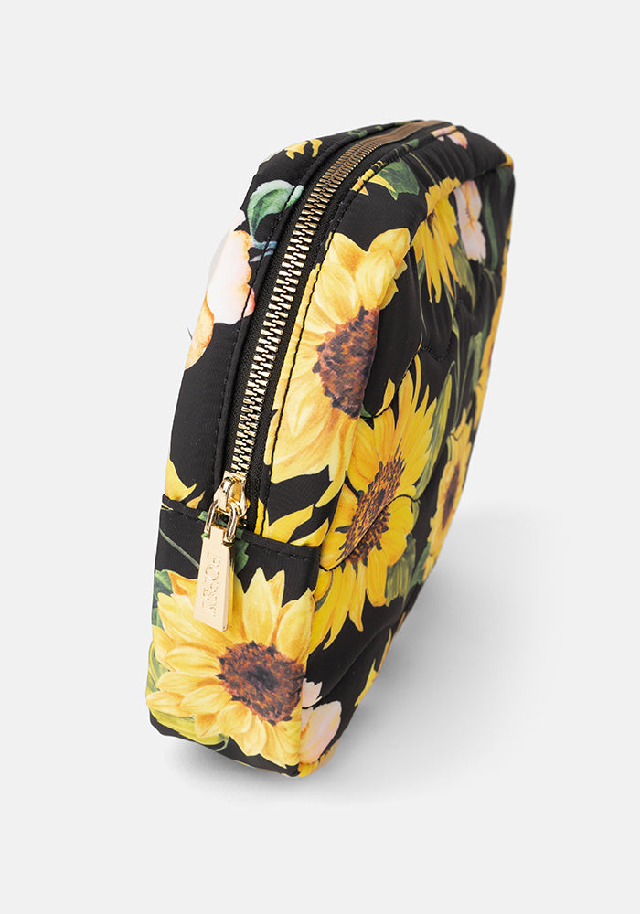 Black Sunflower Print Popsy Multi Use Bag