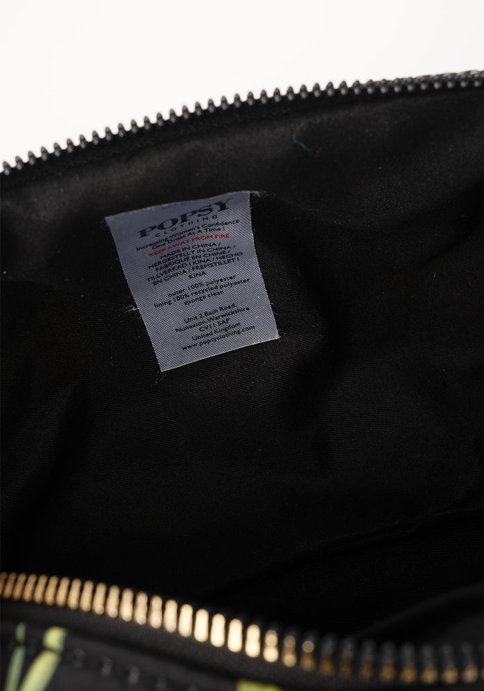 Second angle of Black Sunflower Print Popsy Pencil Case