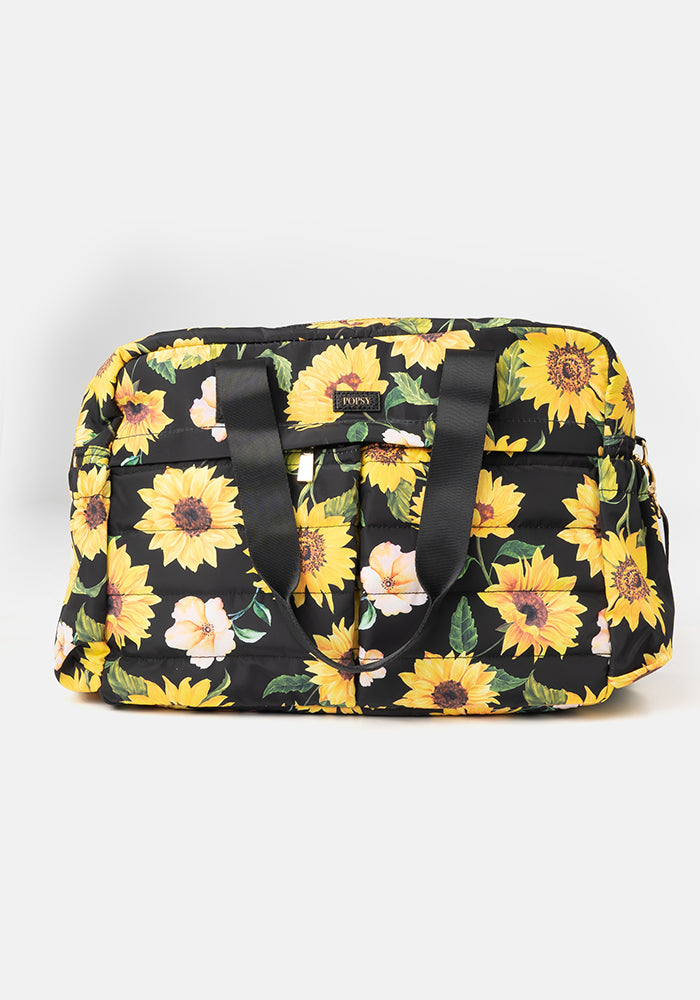 Seventh angle of Black Sunflower Print Holdall