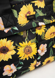 Black Sunflower Print Weekend Bag