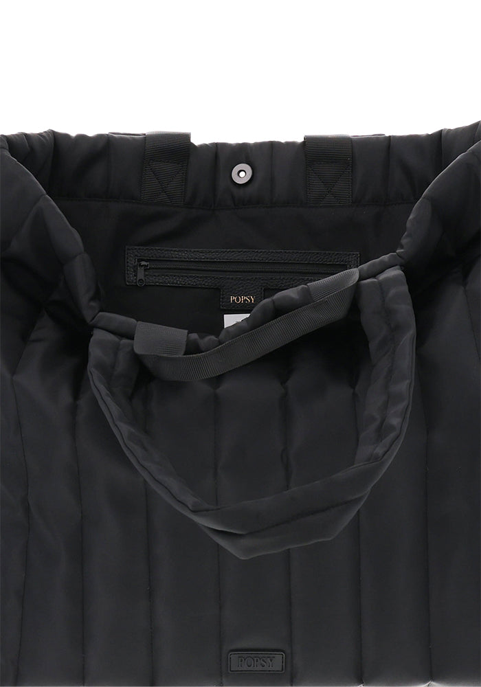 Black Quilted Large Tote Bag