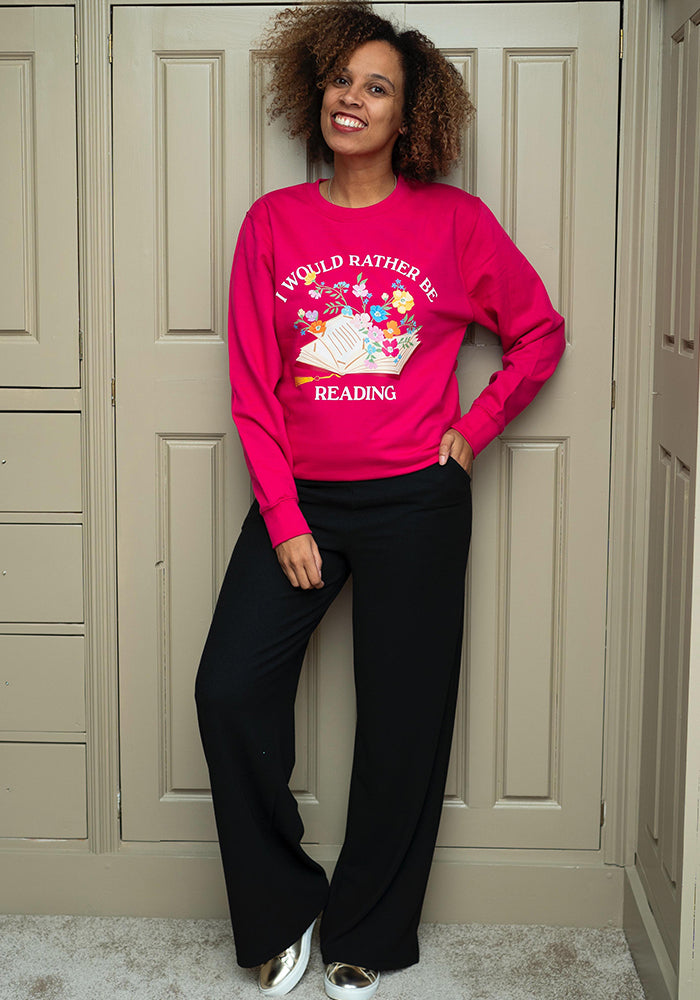 Front view of Kamila Black Crinkle Rib Trousers