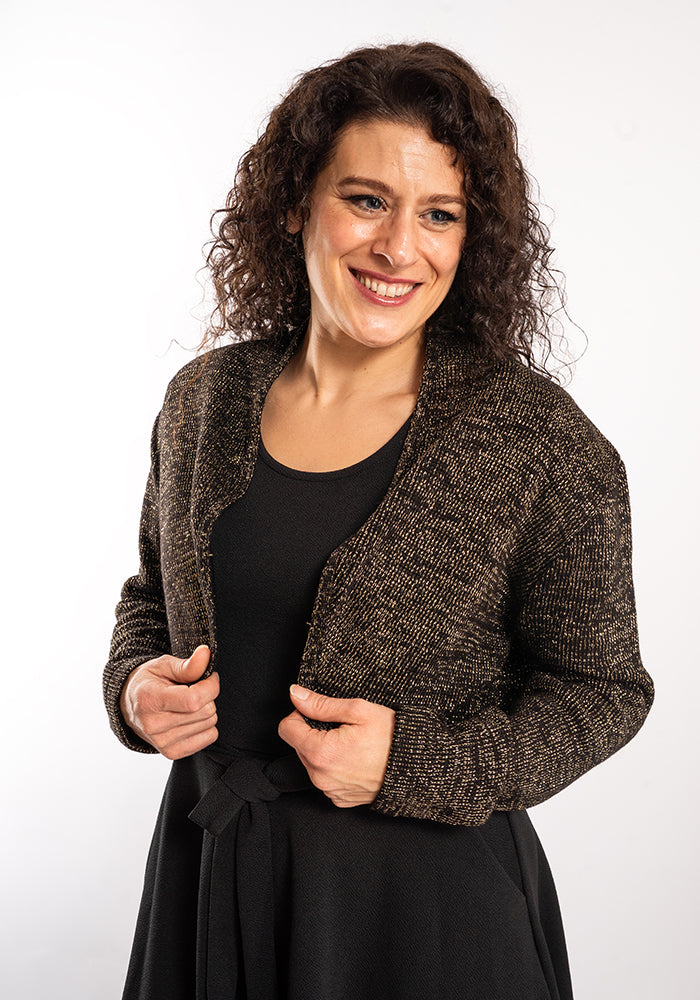 Fifth angle of Black &amp; Gold Lurex Bolero Cardigan