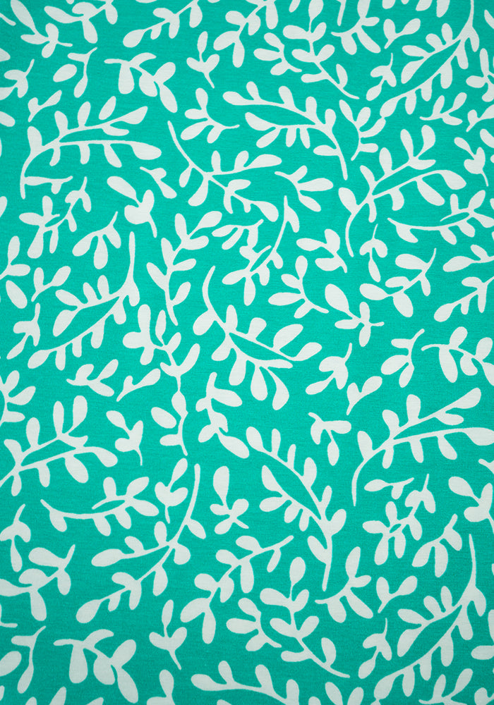 Second angle of Blanche Sea Green Sprig Print Cotton Midaxi Dress