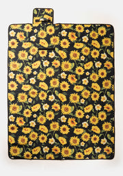 Sunflower Print Foldable Popsy Picnic Blanket