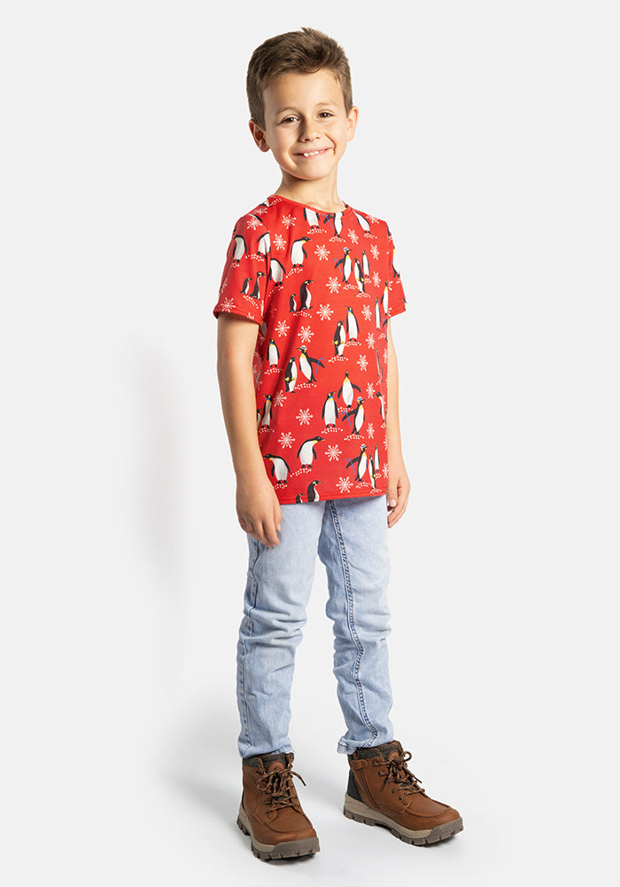 Penguins Print Children's T-Shirt (Blizzard)