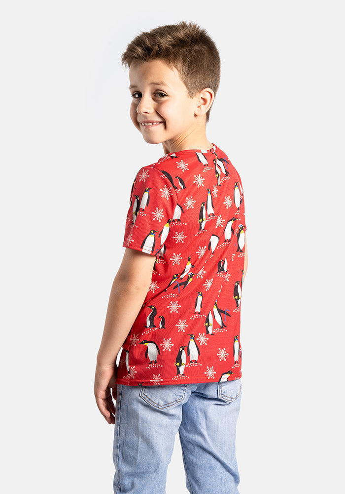 Penguins Print Children's T-Shirt (Blizzard)
