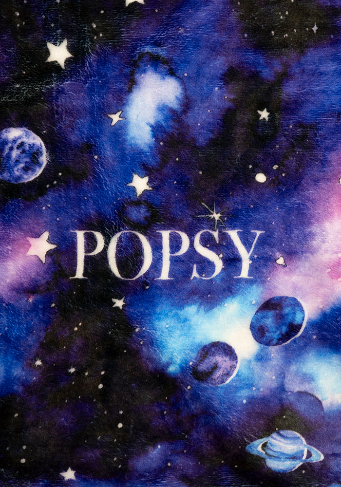Blue Planet Sky Print Plush Throw Blanket (Pop-Under)