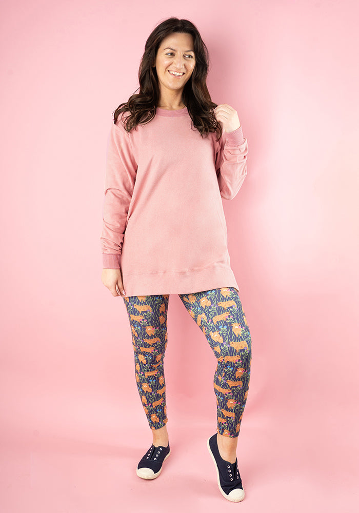 Fourth angle of Blush Pink Longline Popsy Sweatshirt