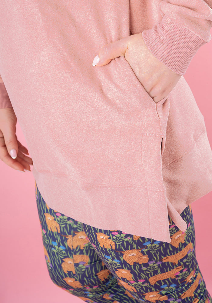 Second angle of Blush Pink Longline Popsy Sweatshirt