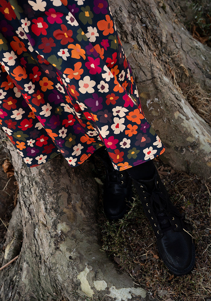 Bodhi Flower Doodle Print Midi Dress