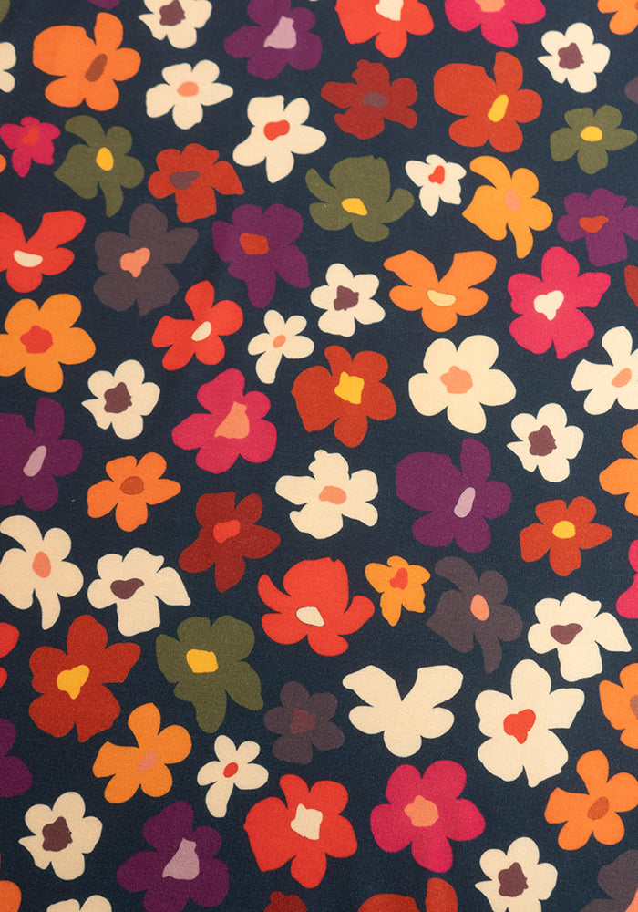 Bodhi Flower Doodle Print Midi Dress