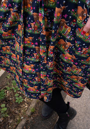 Bodie Highland Cow Print Full Skirt Dress