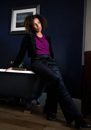Glimmer Black Sparkle Velvet Bolero Jacket