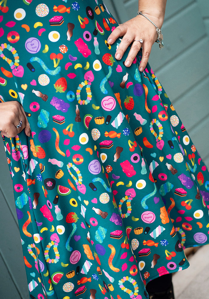 Bonnibel Retro Sweets Print Trapeze Dress