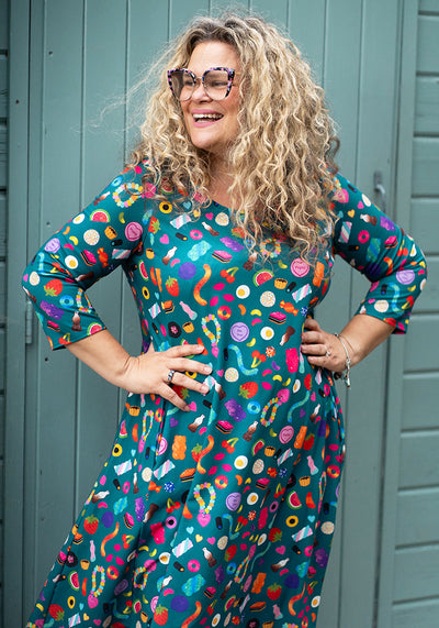 Bonnibel Retro Sweets Print Trapeze Dress