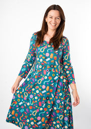 Bonnibel Retro Sweets Print Trapeze Dress