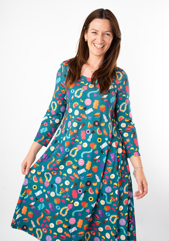 Bonnibel Retro Sweets Print Trapeze Dress