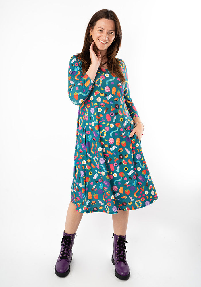 Bonnibel Retro Sweets Print Trapeze Dress