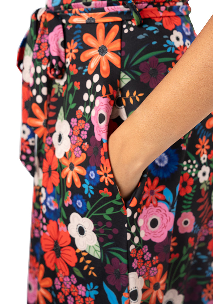 Bonnie-Rae Spring Poppy Print Midi Dress
