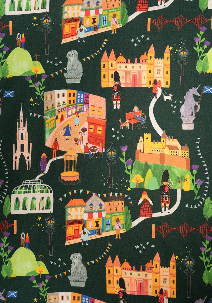 Second angle of Bonnie Edinburgh Print Jersey Midi Dress
