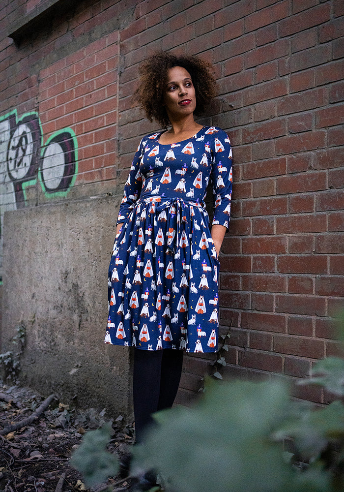 Boo Ghost Dogs Print Dress