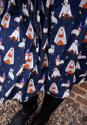 Boo Ghost Dogs Print Dress