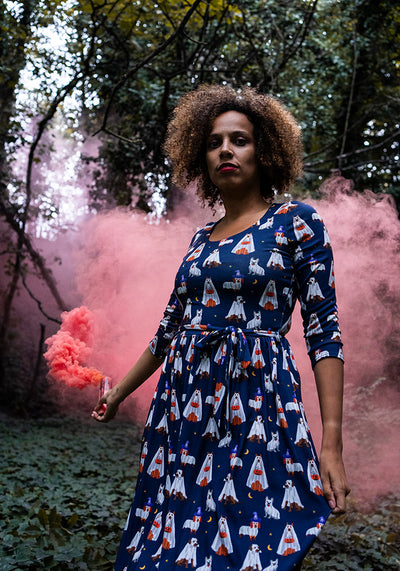 Boo Ghost Dogs Print Dress