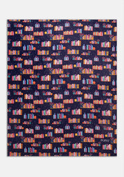 Pop-under Bookshelf Print Plush Blanket