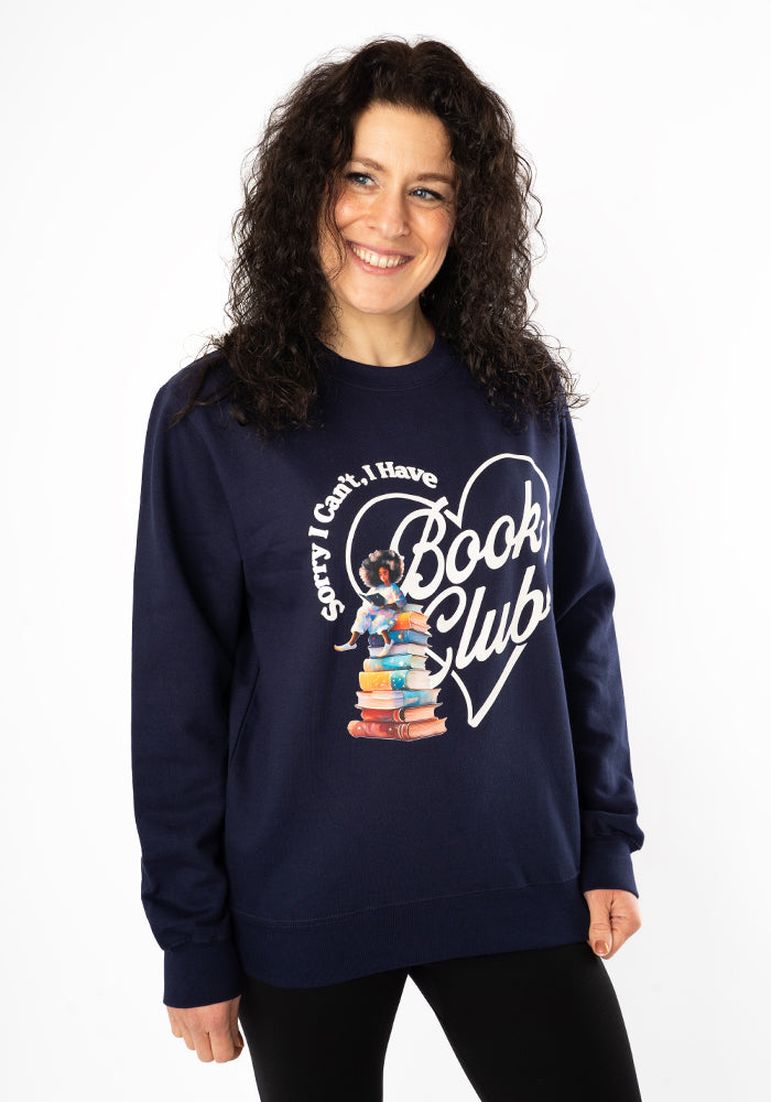Fourth angle of Book Club Print Sweatshirt (Navy)