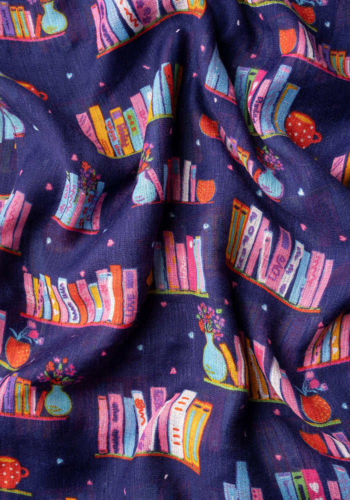 Books On Shelf Print Scarf
