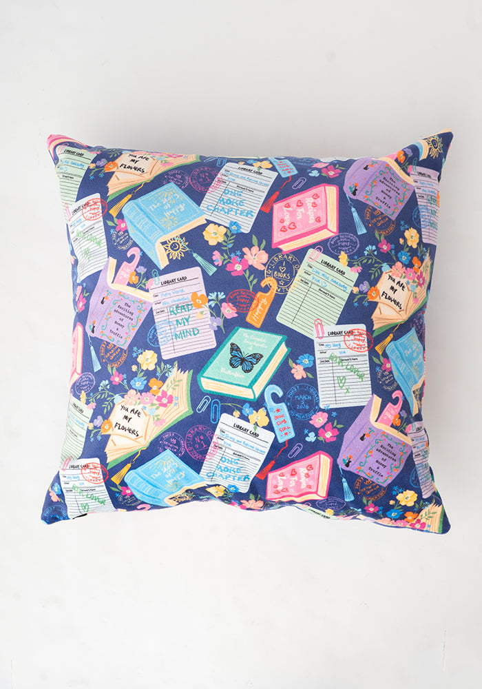 Second angle of Library Books Print Cushion Cover