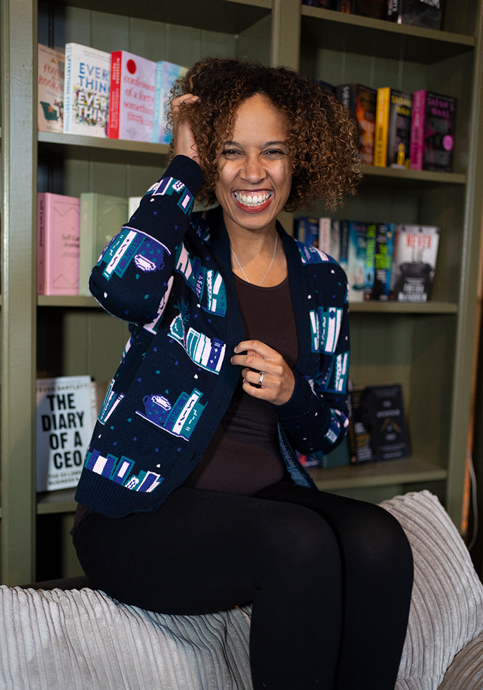 Front view of Books Cardigan
