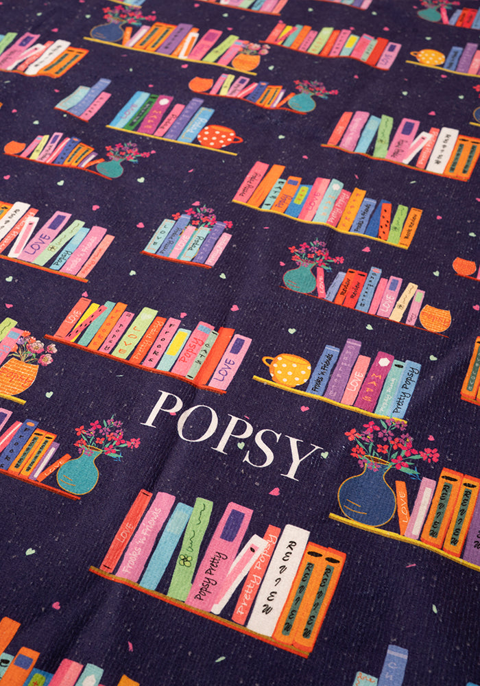 Second angle of Bookshelf Print Jumbo Bath Sheet