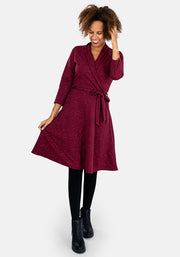 Bordeaux Wine & Silver Glitter Dress