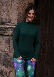 Bottle Green Turtle Neck Top