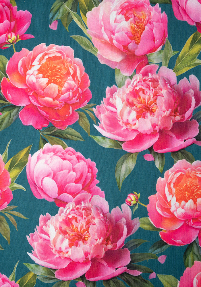 Bouquet Peonies Print Midaxi Dress