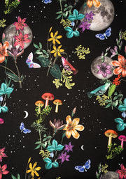 Branna Botanical Floral Print Cotton Tiered Hem Dress
