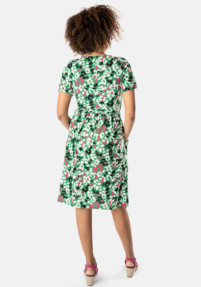 Bree Green Animal Print Dress