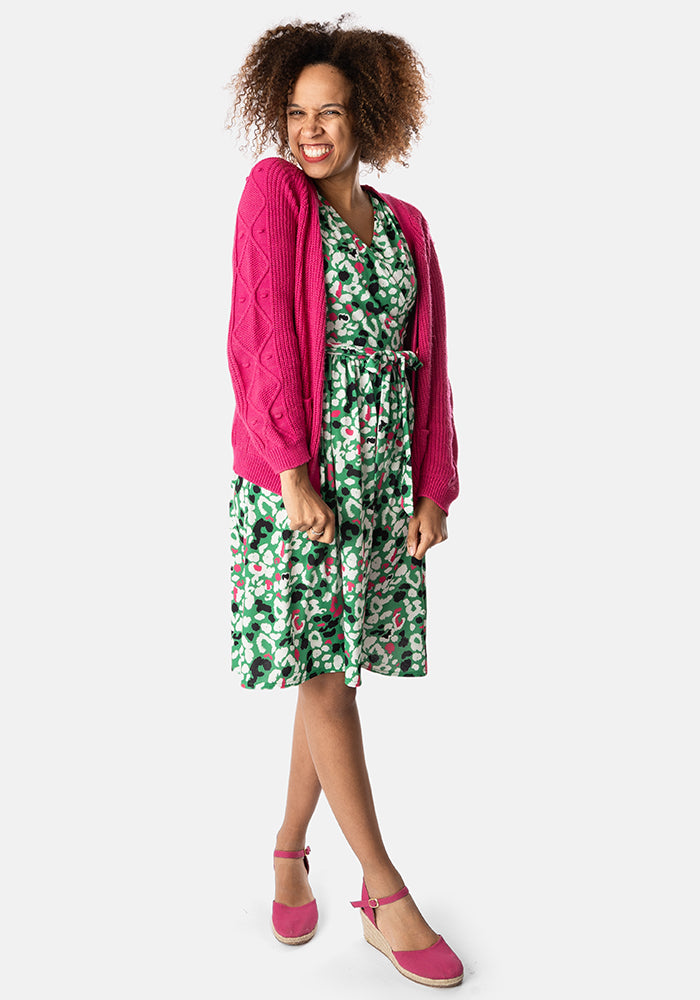 Bree Green Animal Print Dress