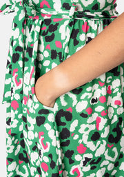 Bree Green Animal Print Dress