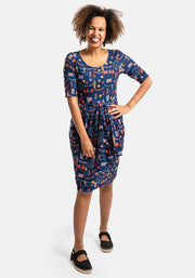 Brent Celebrate London Print Tie Waist Dress