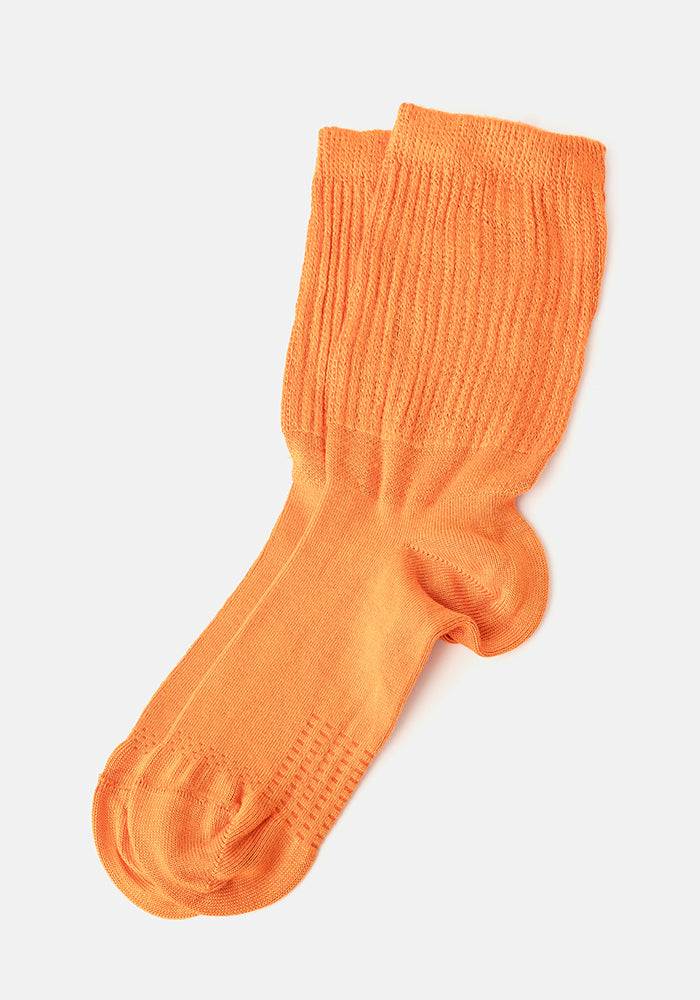 Third angle of Bright Orange Bamboo Socks