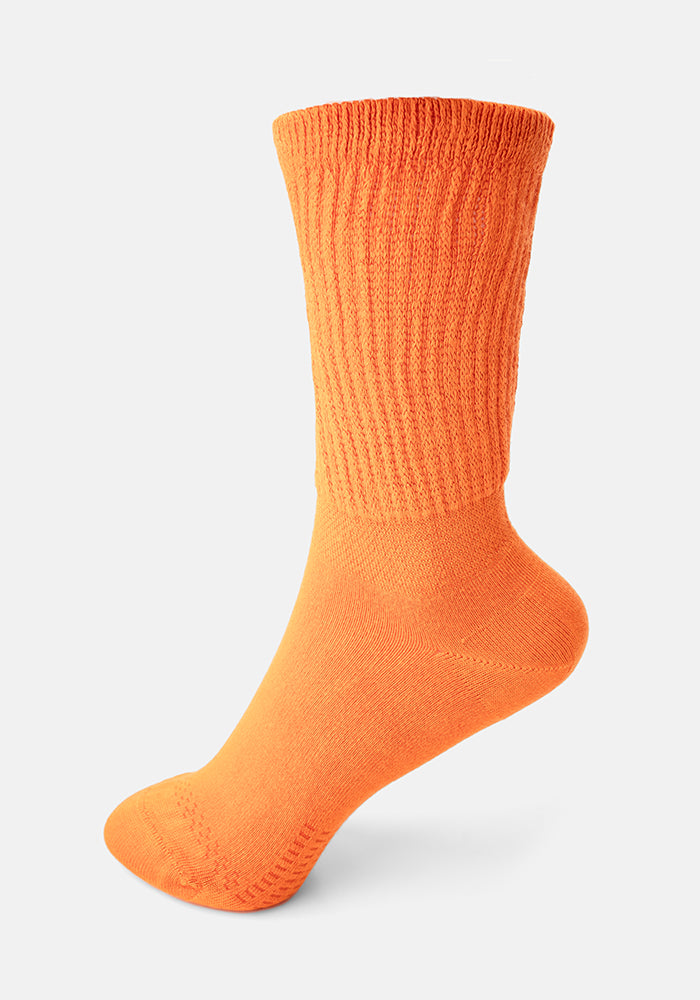 Front view of Bright Orange Bamboo Socks